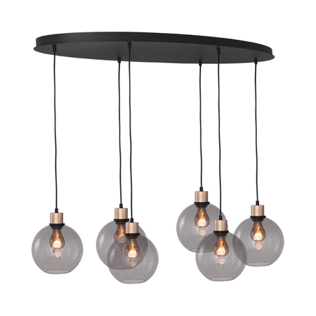 Lava 3-bulb dark gray glass pendant lamp