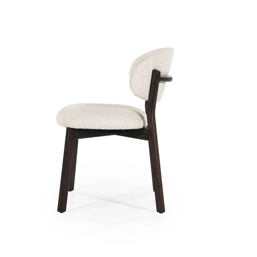 Mikky fabric chair with dark brown legs