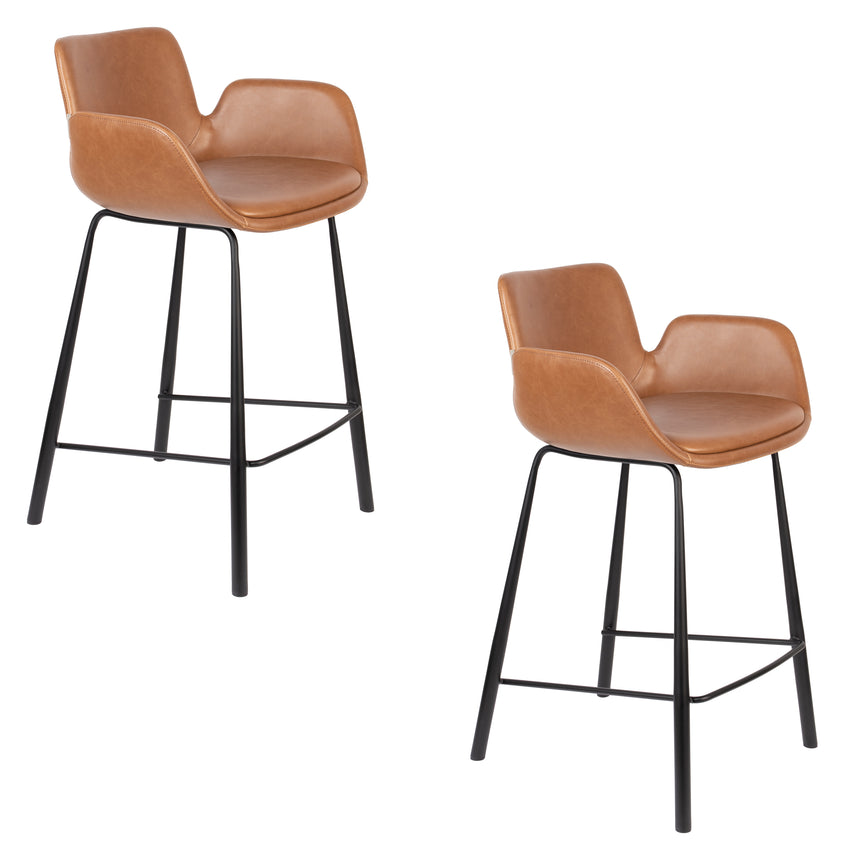 Brit LL textile leather low bar stool