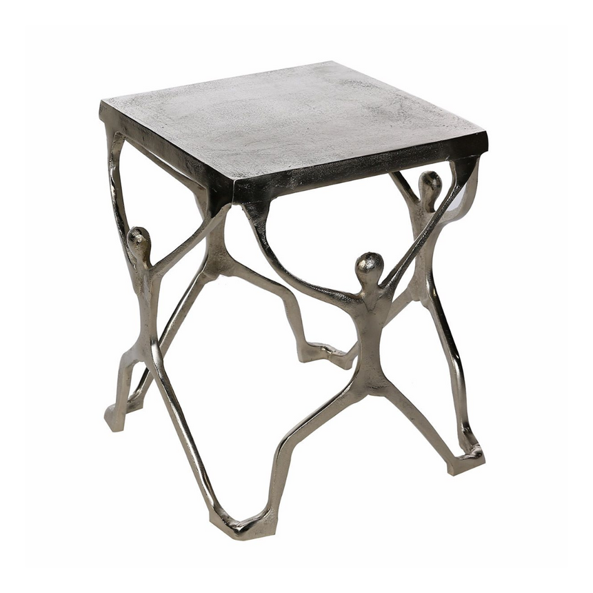 Square metal storage table