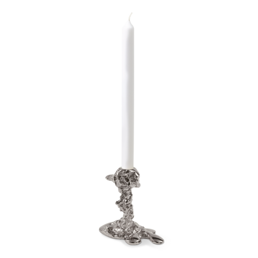 Drip metal candle holder 14cm