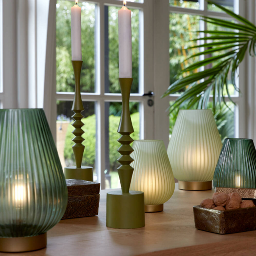 Tajera üveg asztali lámpa matt Ø14,5