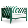 Ocean Club fabric garden armchair with black legs