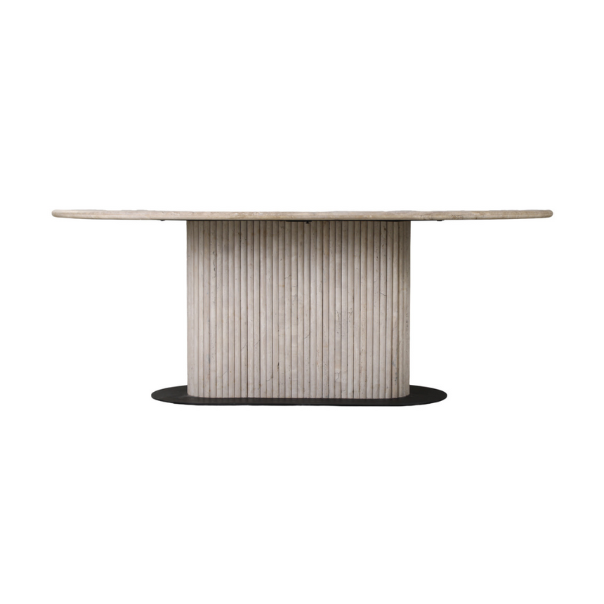 La Cantera limestone dining table