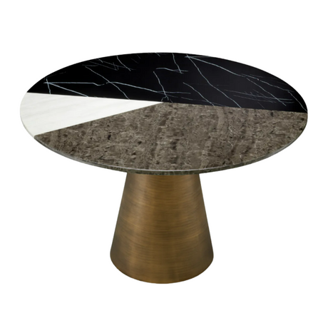 Tricolori marble-effect dining table