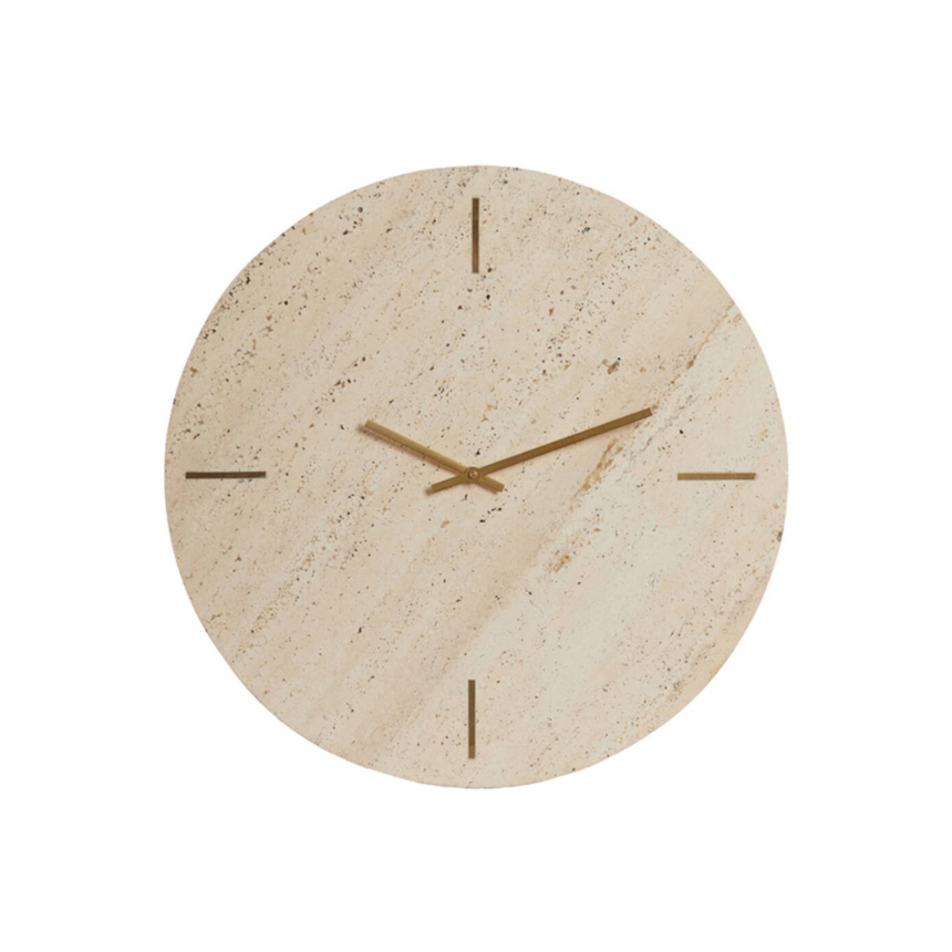 Jenay limestone wall clock Ø43