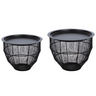 Black metal storage table set