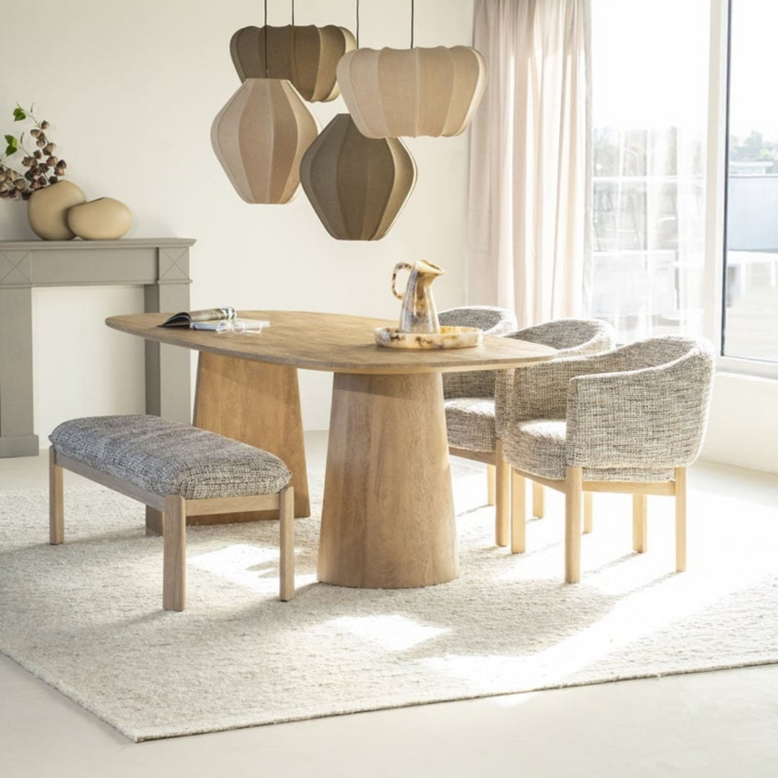 Luka fabric dining bench