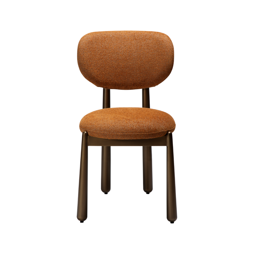 Glam bouclé chair with antique legs