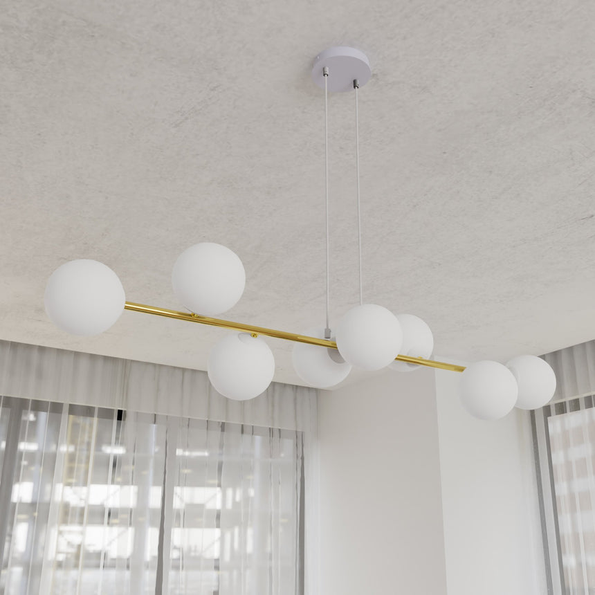 Gravity 8 WH Gold metal pendant lamp