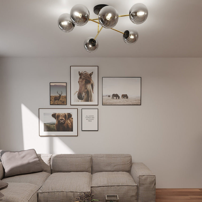 Magnum 6 BL Graphite metal ceiling lamp