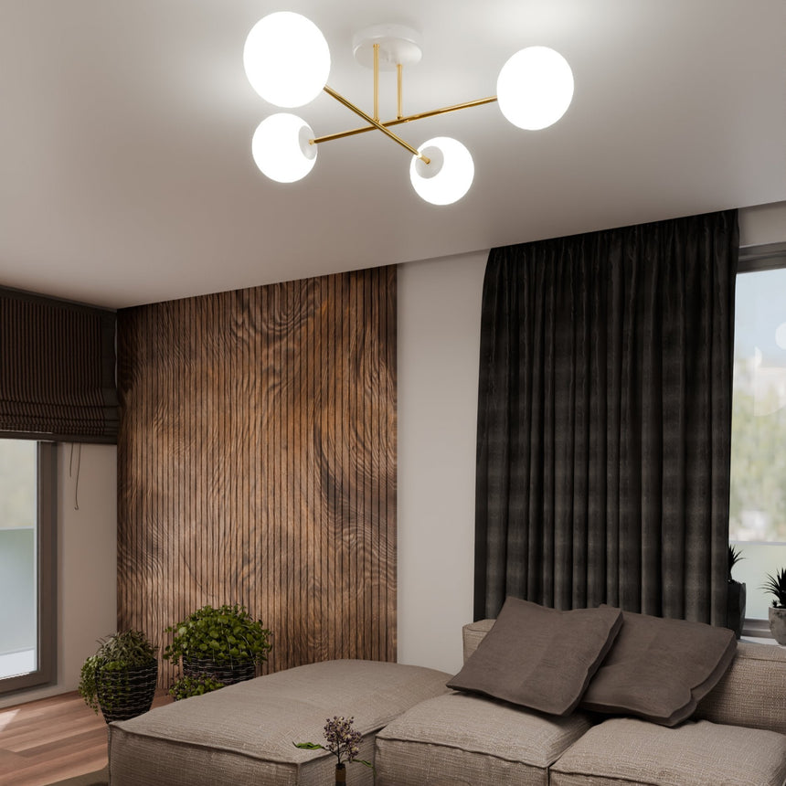 Magnum 4 WH Opal metal ceiling lamp