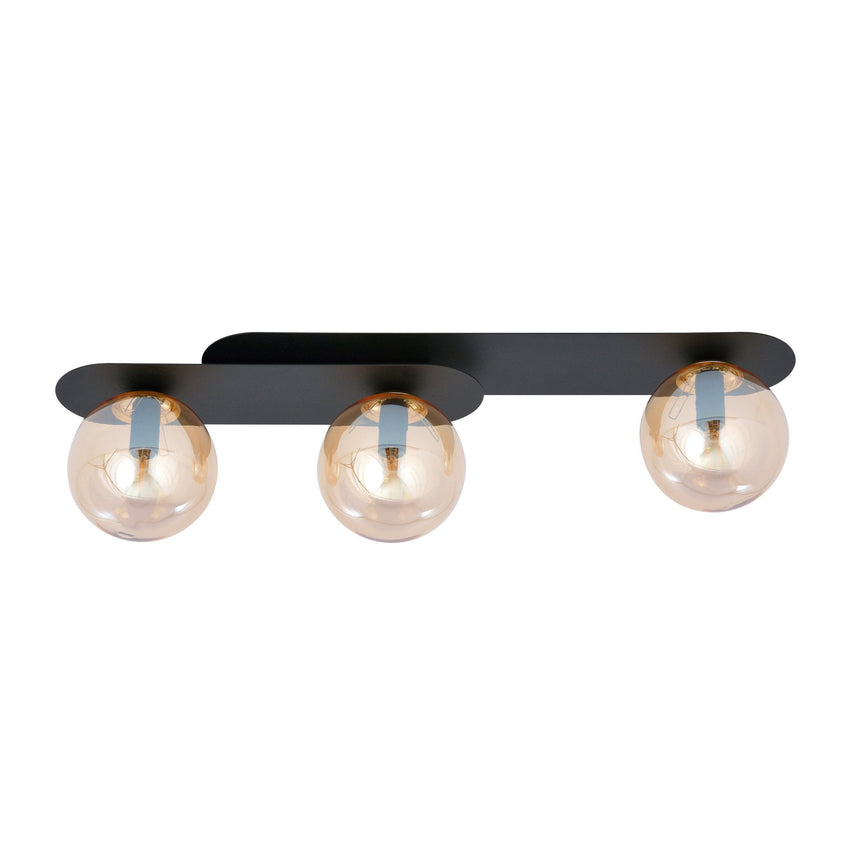 Plaza 3 BL glass ceiling lamp