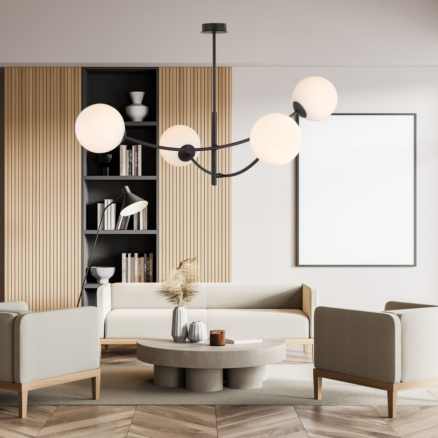 Hunter 4 Opal metal ceiling lamp