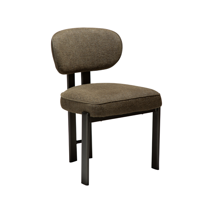 Glam bouclé chair with antique legs