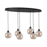 Lava 3-bulb dark gray glass pendant lamp