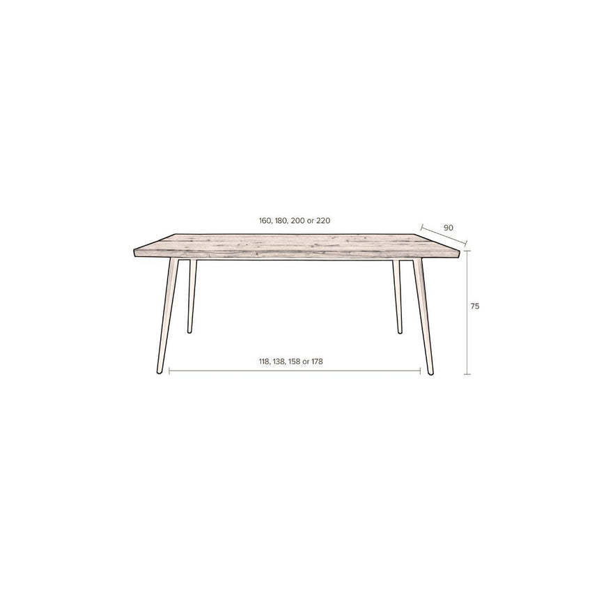 Alagon fa étkezőasztal 160x90-8