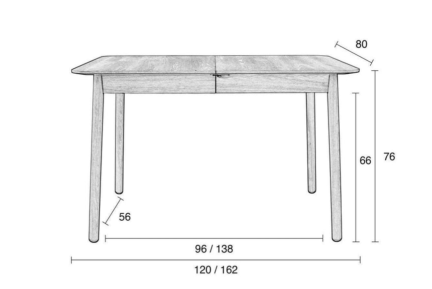 Glimps  bővíthető fa étkezőasztal 120x80-4