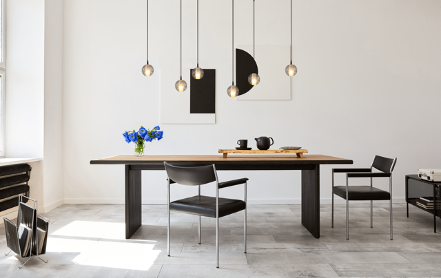 Bubbles 6-bulb glass pendant lamp
