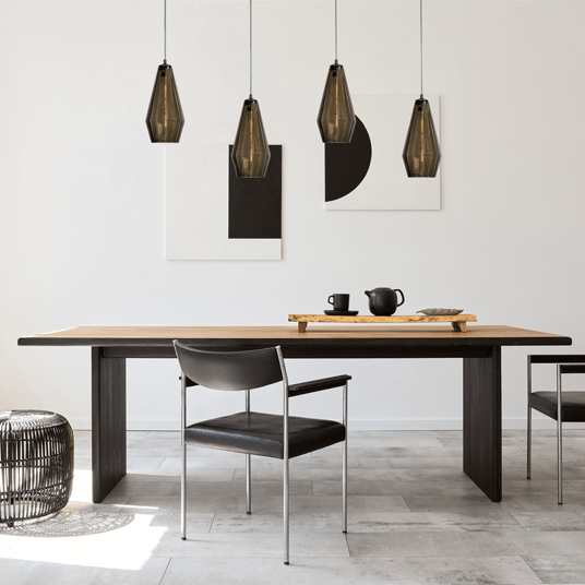 Diamond 4-bulb glass pendant lamp