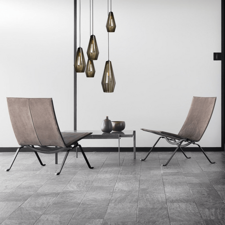 Diamond 5-bulb glass pendant lamp