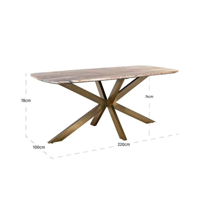 Bottega étkezőasztal – Toronto márvány (220 cm)