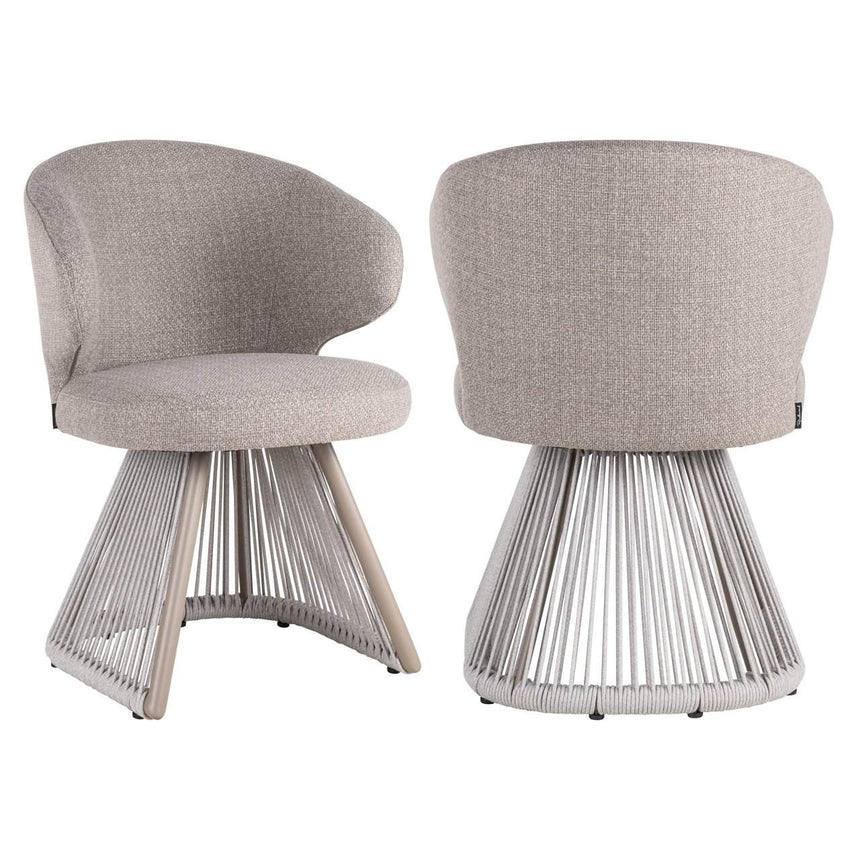 Nuba kültéri étkezőszék – Kézzel szőtt Olefin kötéllel és alumínium vázzal