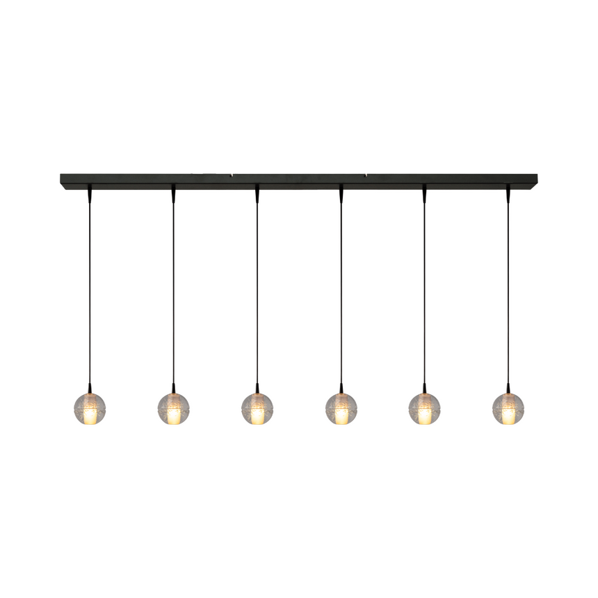 Bubbles 6-bulb glass pendant lamp