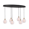 Lava 3-bulb dark gray glass pendant lamp