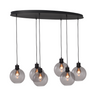 Lava 3-bulb dark gray glass pendant lamp