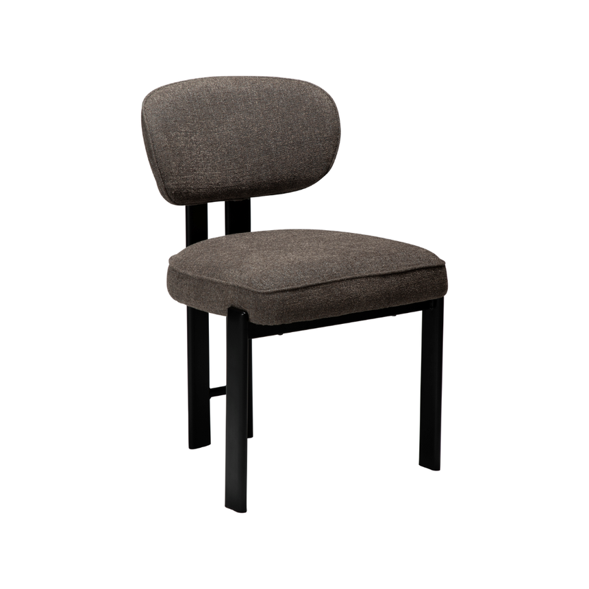 Glam bouclé chair with antique legs