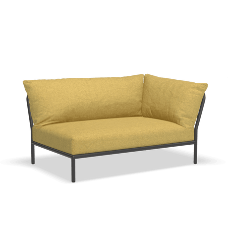 LEVEL2 jobbos szövet sarokkanapé fekete lábbal - Dutch Home