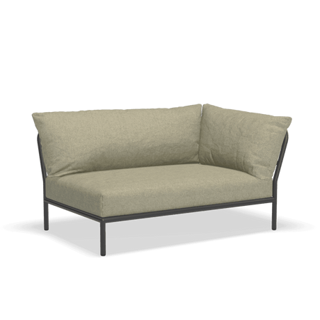 LEVEL2 jobbos szövet sarokkanapé fekete lábbal - Dutch Home