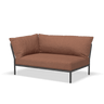 LEVEL2 balos szövet sarokkanapé fekete lábbal - Dutch Home