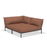 LEVEL2 COZY jobbos szövet sarokkanapé fekete lábbal - Dutch Home
