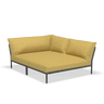 LEVEL2 COZY jobbos szövet sarokkanapé fekete lábbal - Dutch Home