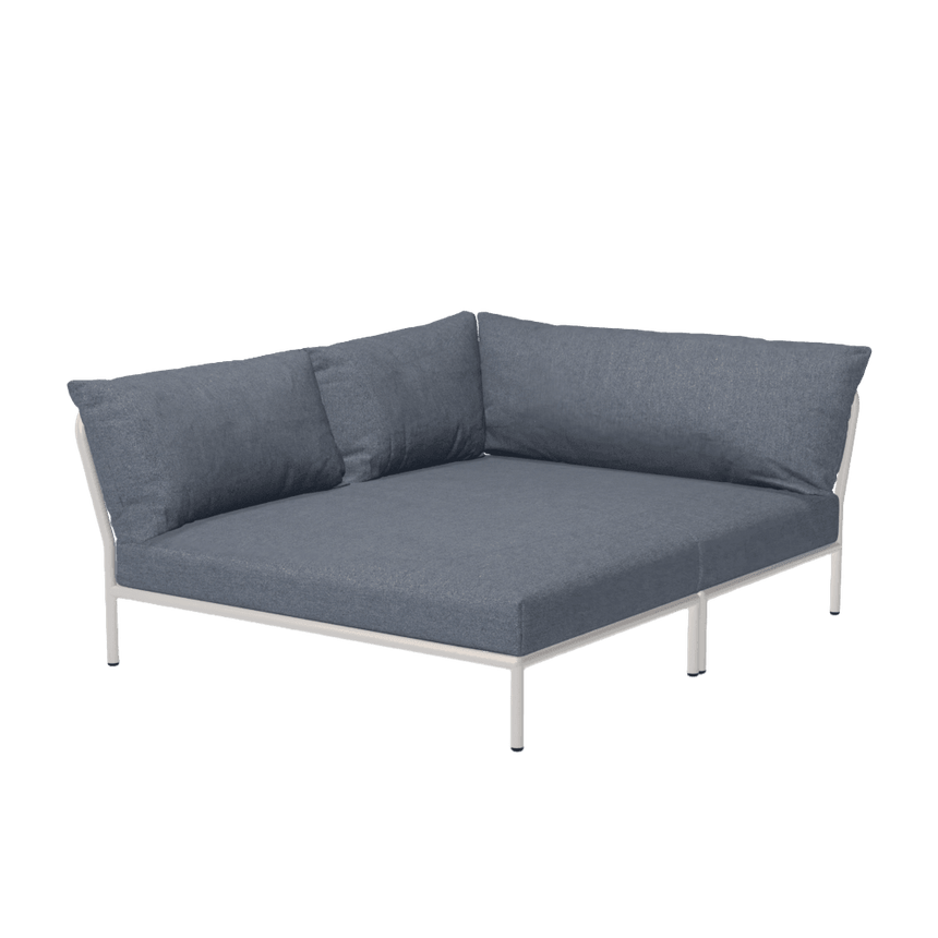 LEVEL2 COZY balos szövet sarokkanapé fehér lábbal - Dutch Home