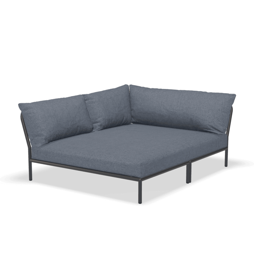 LEVEL2 COZY balos szövet sarokkanapé fekete lábbal - Dutch Home