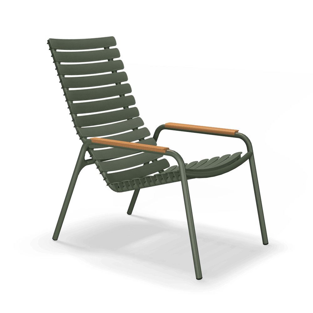 RECLIPS PP garden lounge chair with bamboo armrests – Dutch Home