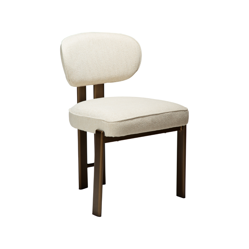 Glam bouclé chair with antique legs
