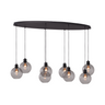 Lava 3-bulb dark gray glass pendant lamp