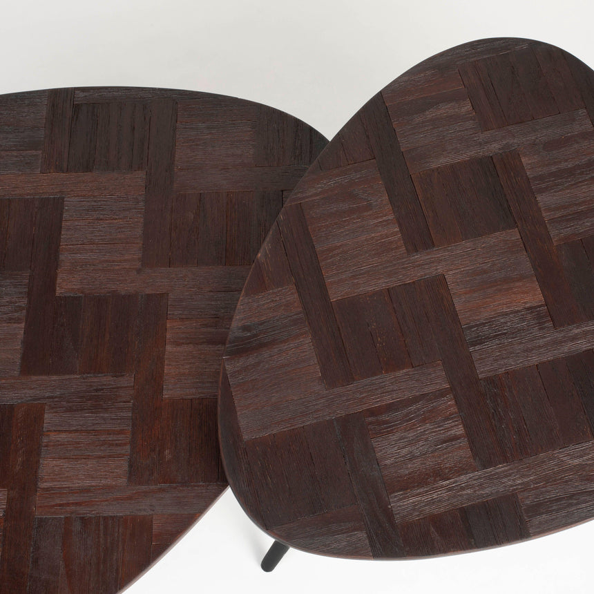 Peony wood coffee table set
