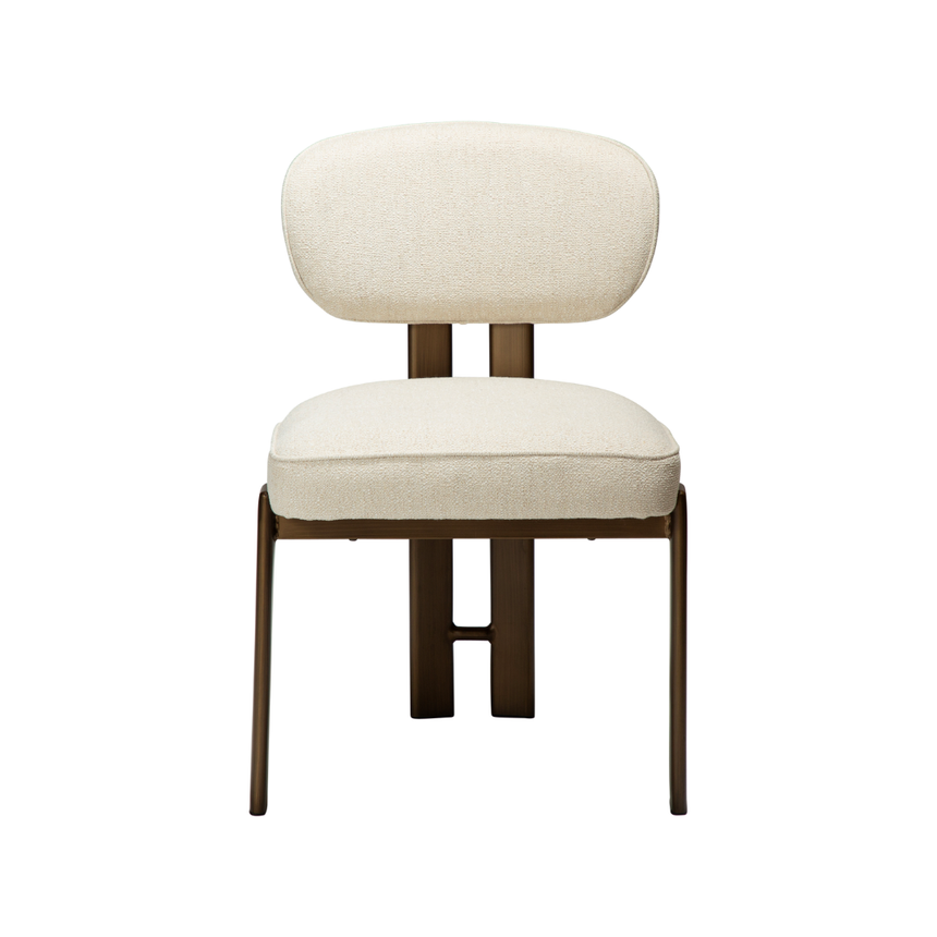 Glam bouclé chair with antique legs
