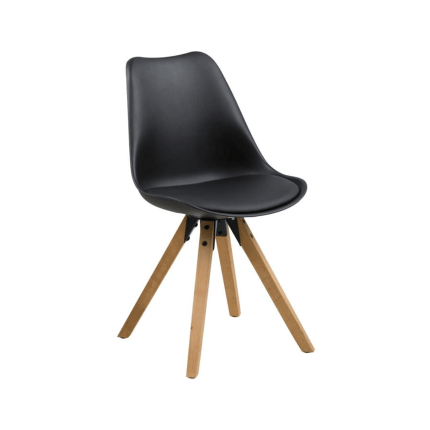 Dima textile leather chair with natural legs