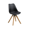 Dima textile leather chair with natural legs