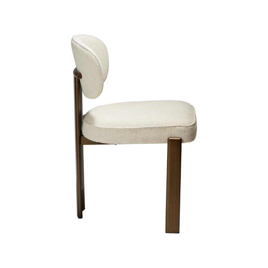 Glam bouclé chair with antique legs