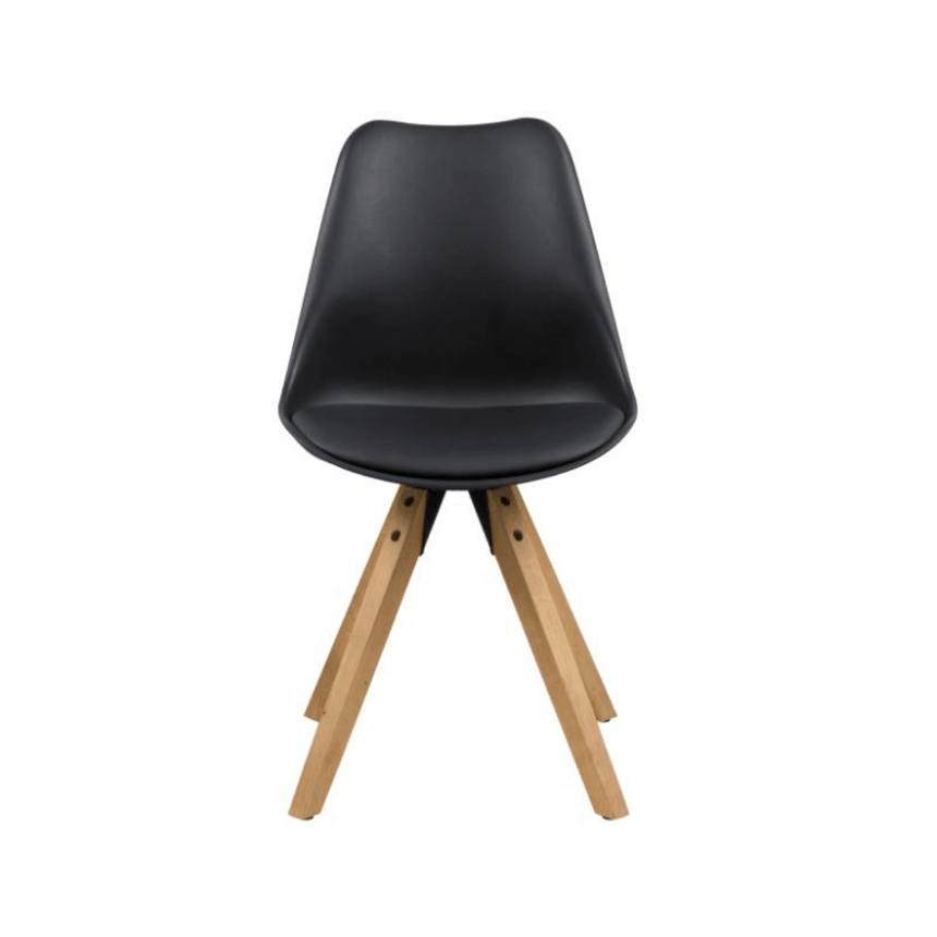 Dima textile leather chair with natural legs