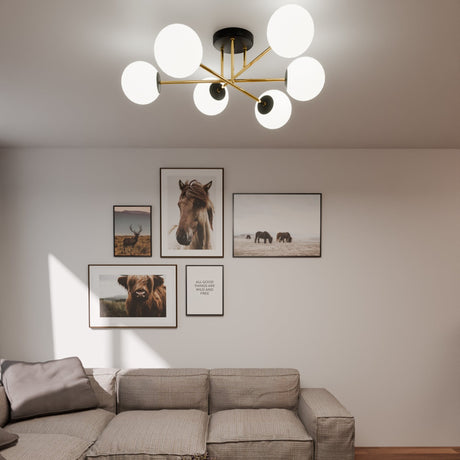 Magnum 6 BL Opal metal ceiling lamp