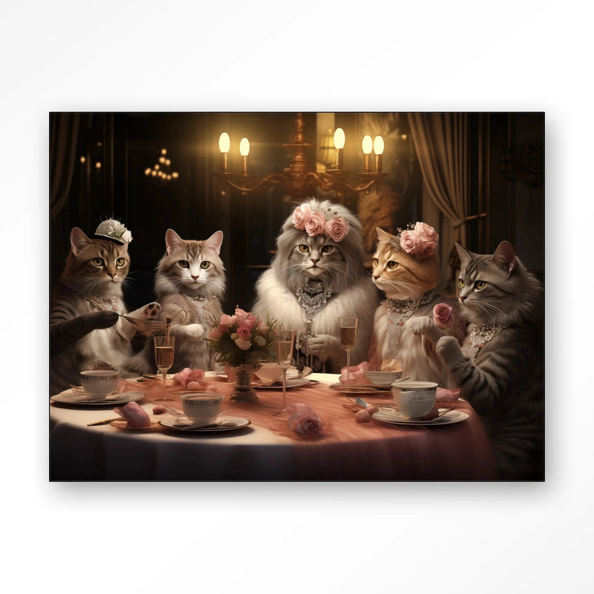 High Cat Tea dizájn vászonkép