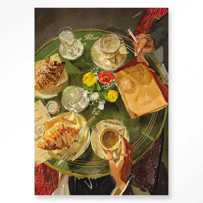 Croissants At Cafe de Flore dizájn vászonkép